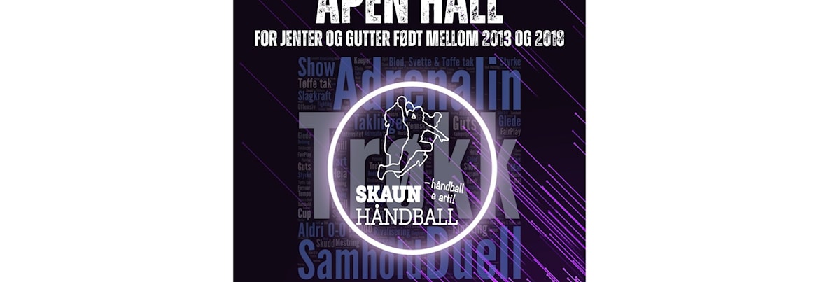 Åpen håndballhall for jenter og gutter født mellom 2013-2018